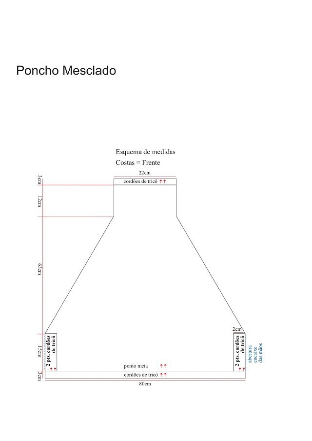 poncho de crochê com capuz