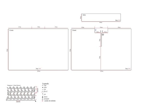 poncho de crochê passo a passo com gráfico