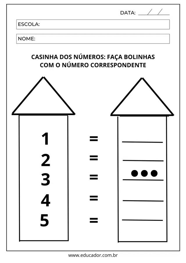 atividade de matemática 1 ano