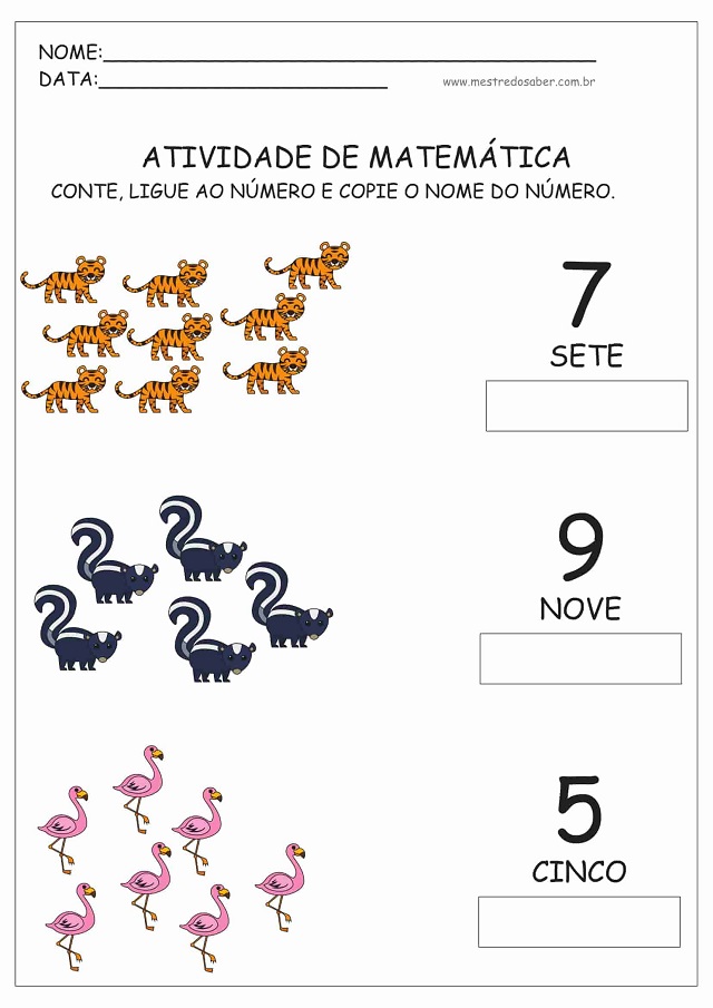 atividade de matematica para educacao infantil