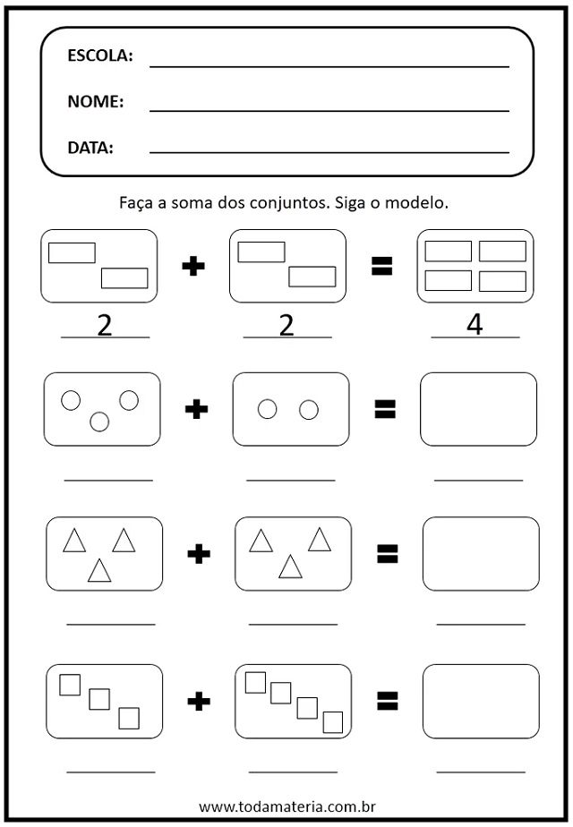 atividade de matematica para educacao infantil