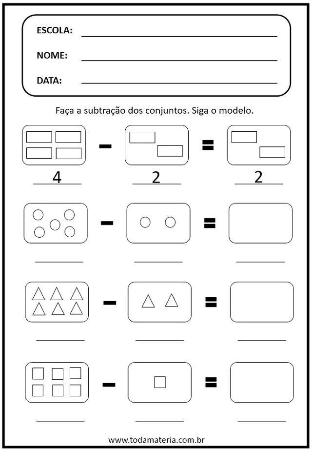 atividade educacao infantil matematica