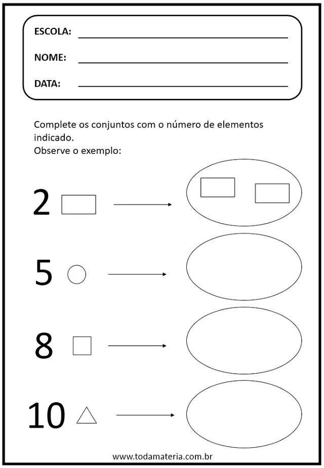 atividade de matemática 1 ano números e quantidades