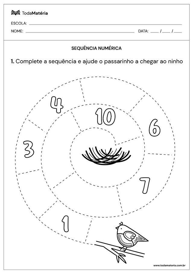 atividade de matemática 1 ano