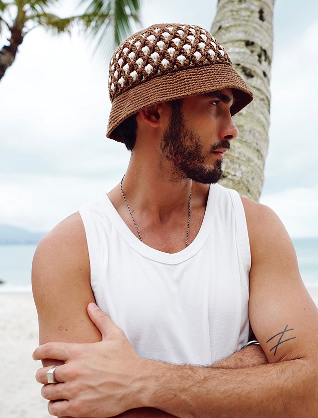 chapeu bucket croche masculino