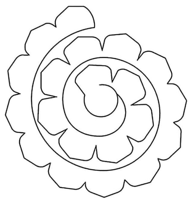 flor espiral molde