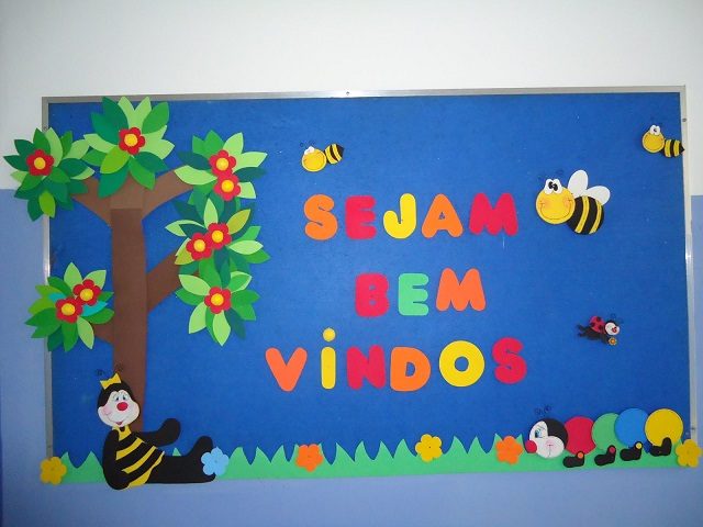 mural de boas vindas para escola de ensino médio