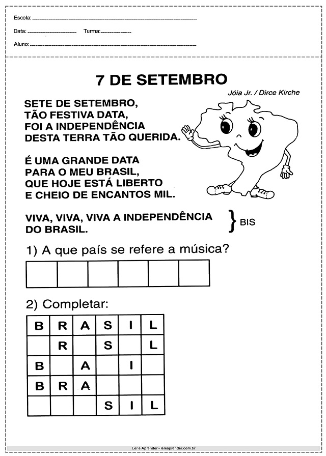atividade sobre independência do brasil