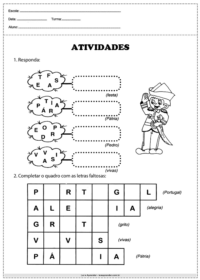 atividades 7 de setembro