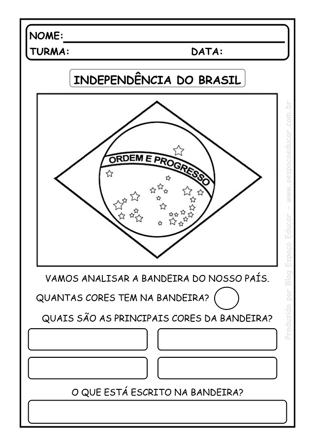 atividades do dia da independencia para educação in