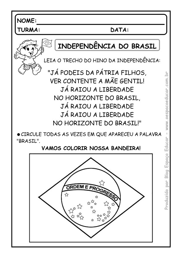 atividade independencia do brasil