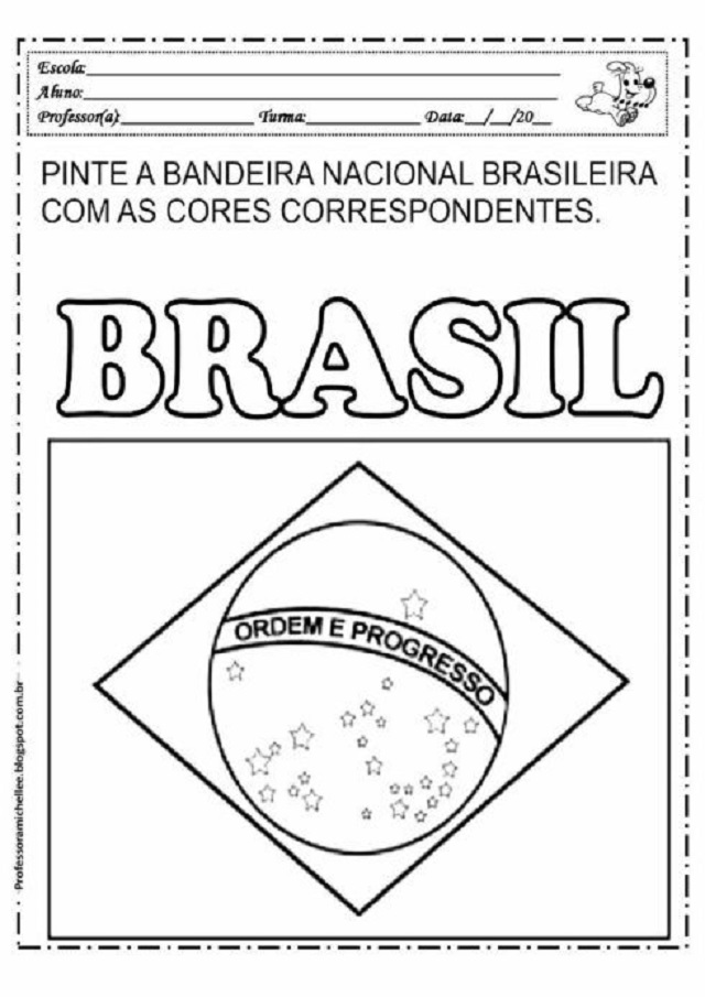 30 Atividades Bandeira do Brasil para Imprimir e Colorir