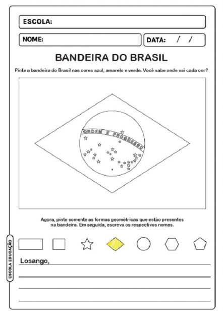 30 Atividades Bandeira do Brasil para Imprimir e Colorir | Revista ...