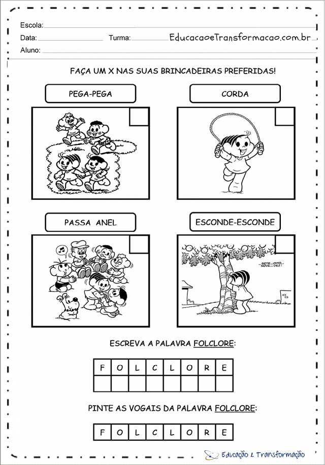 atividades folclore educação infantil