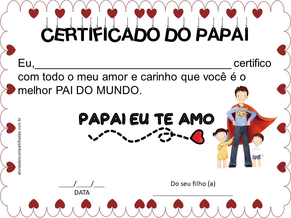 certificado para pai