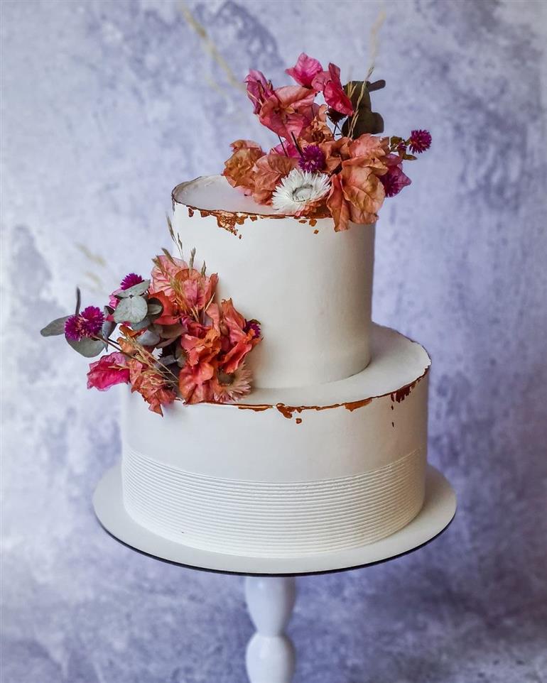 bolo casamento com flor