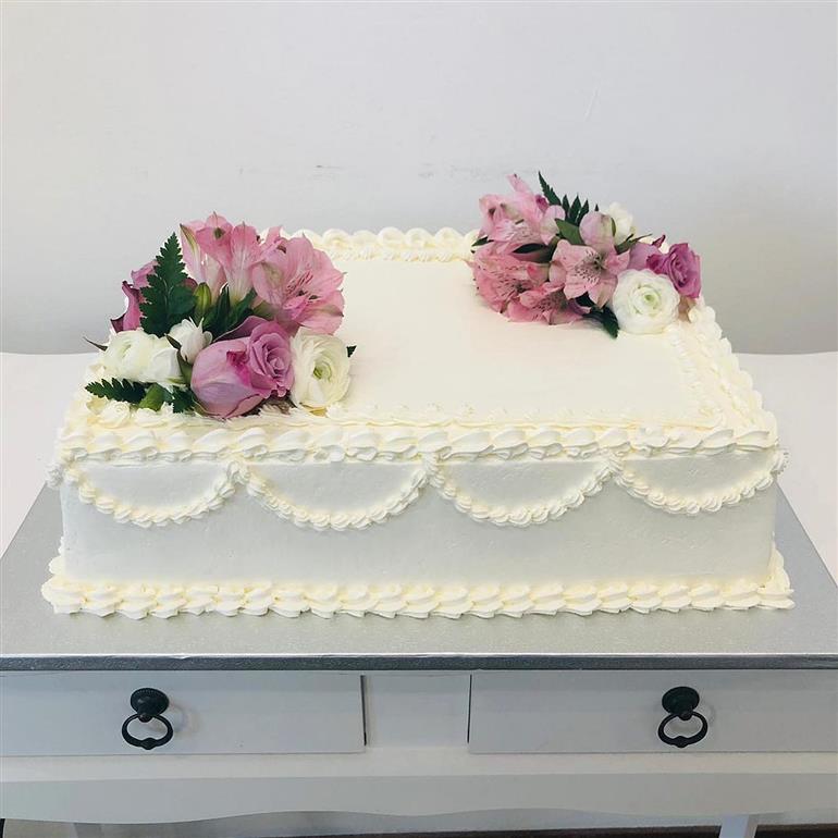 bolo de casamento quadrado 1 andar
