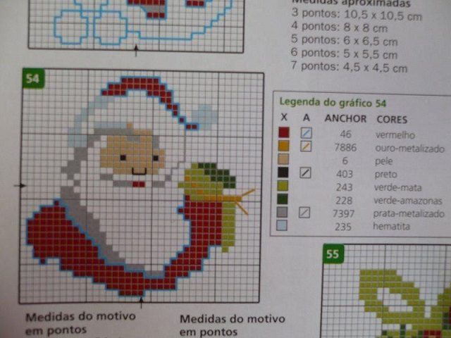 graficos de ponto cruz natal