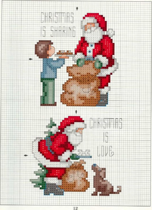 grafico ponto cruz papai noel