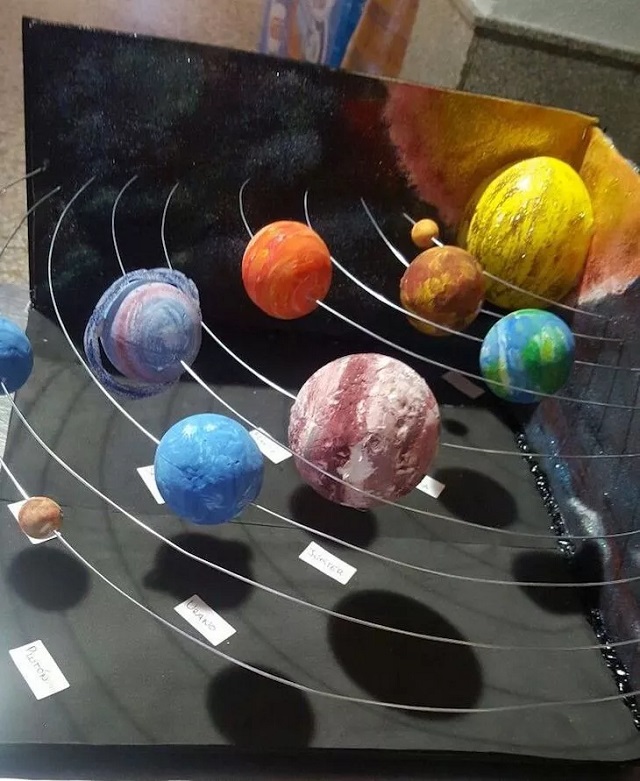 maquete do sistema solar de isopor