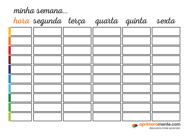 planner semanal para imprimir