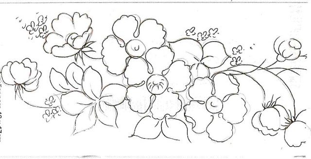 riscos de flores para pintura em tecido