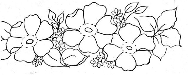 desenho de flores para pintura em tecido
