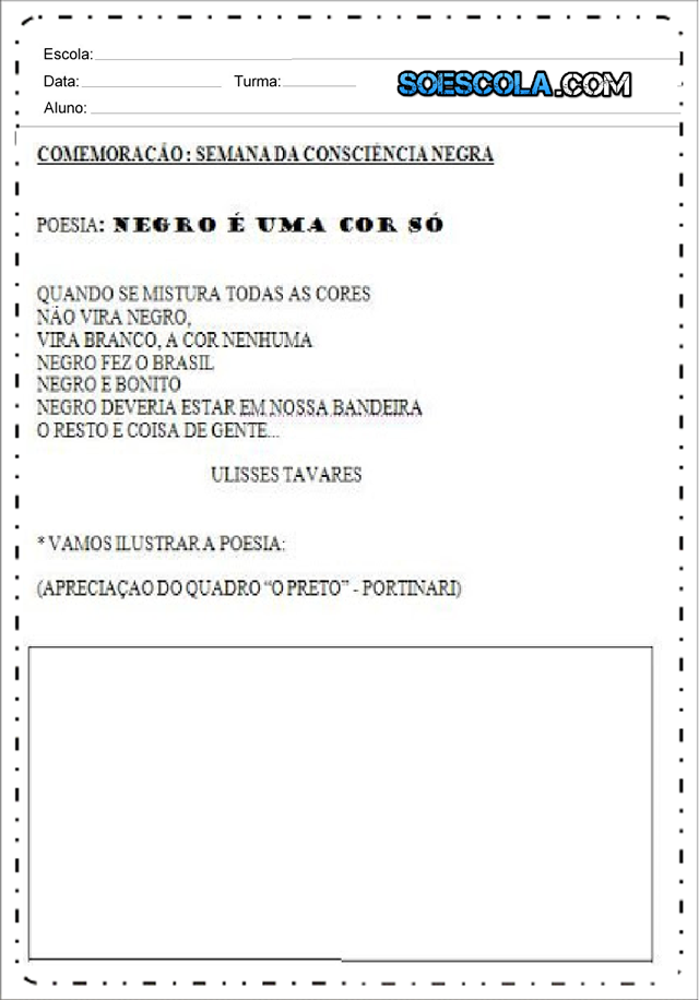 atividades consciência negra para escola