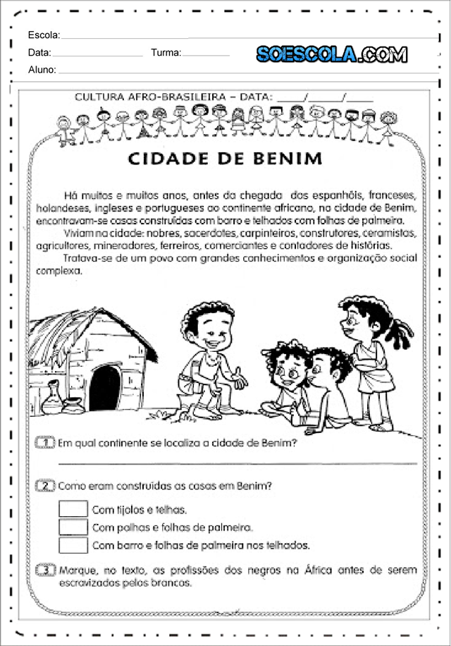 atividades consciência negra para escola