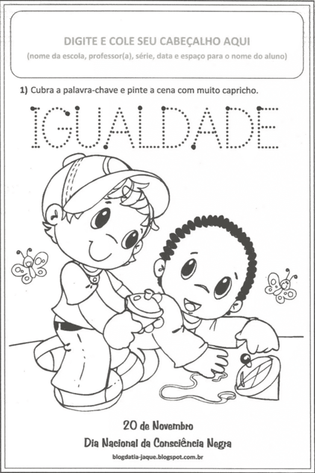 FREE! - Atividade para colorir - Dia da Consciência Negra