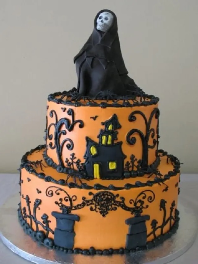 bolo de halloween assustador