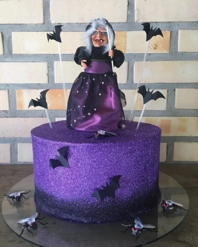 bolo de halloween assustador