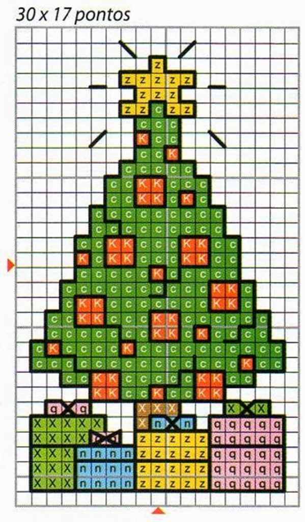 gráficos de ponto cruz de natal grátis