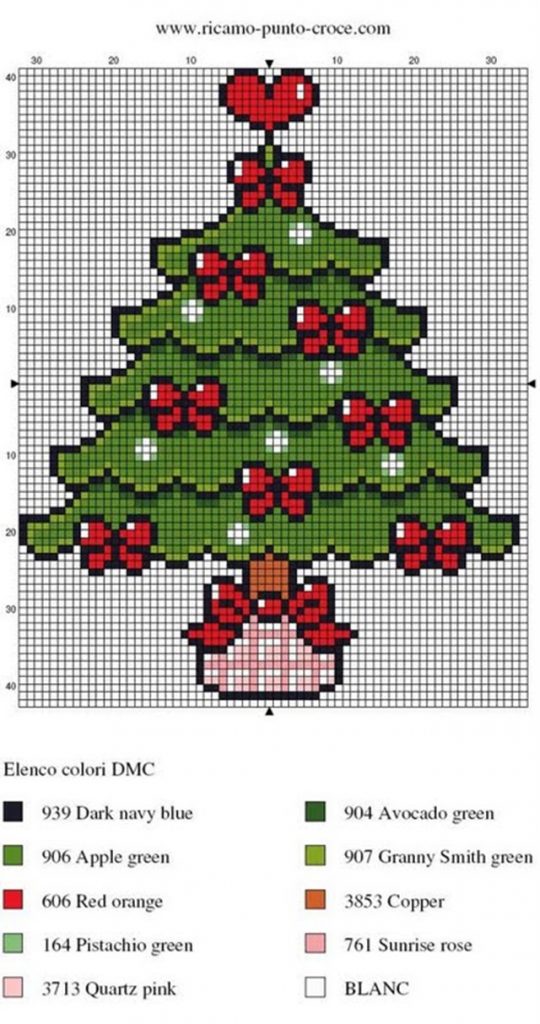 arvore de natal para ponto cruz
