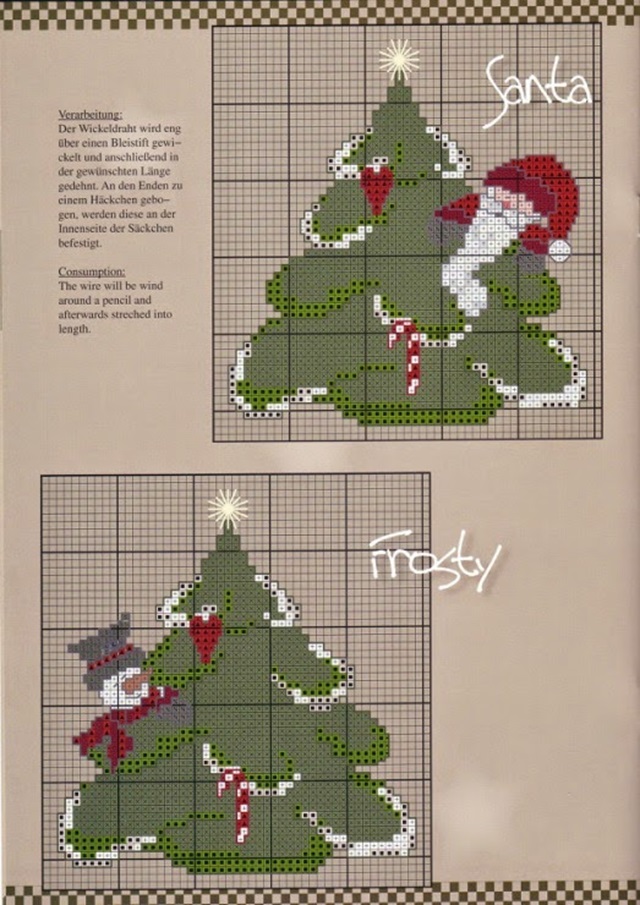 gráficos de ponto cruz para toalha de mesa de natal