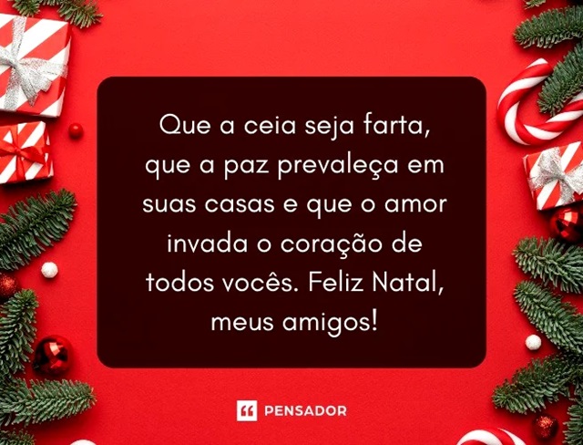 cartao com mensagem de natal