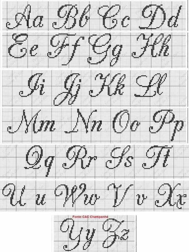 alfabeto em ponto cruz para toalhinha de boca
