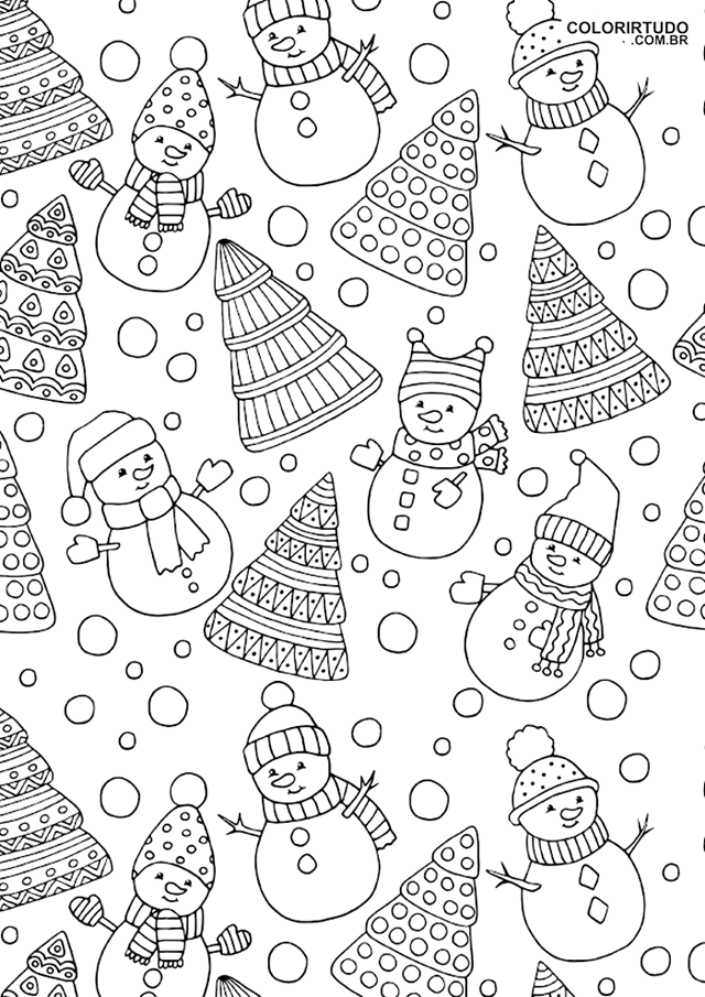 Natal: Desenhos de Arvores para Colorir