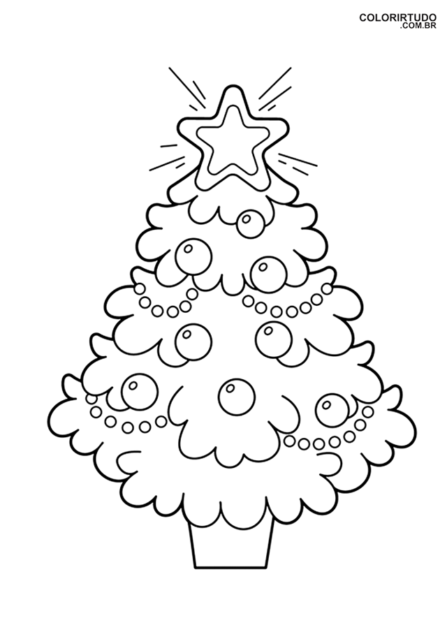 arvore de natal desenho colorir