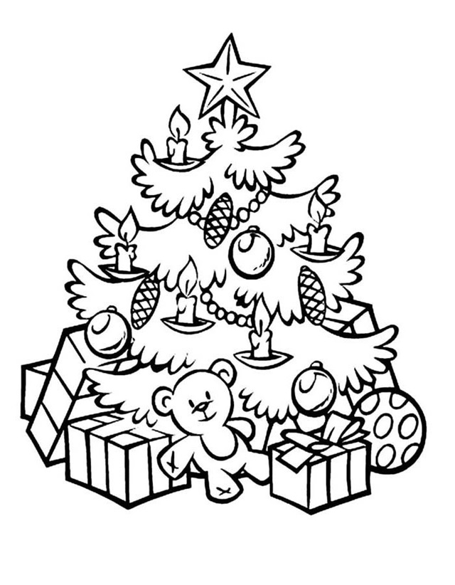 arvore de natal desenho para colorir