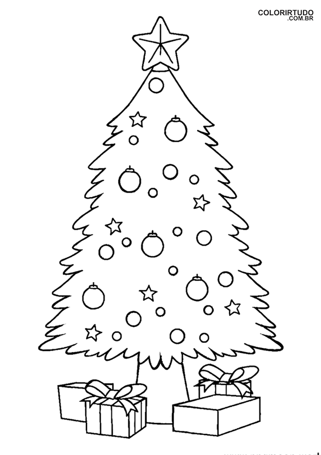 arvore de natal desenho para colorir