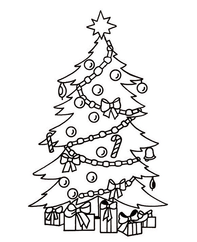 Desenhos de Arvore de Natal Simples para Colorir e Imprimir 