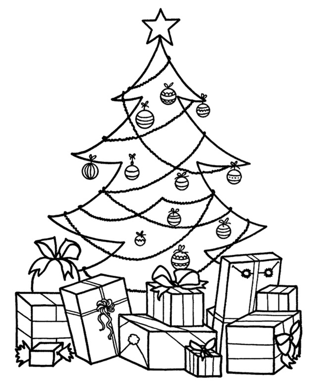 arvore de natal para colorir
