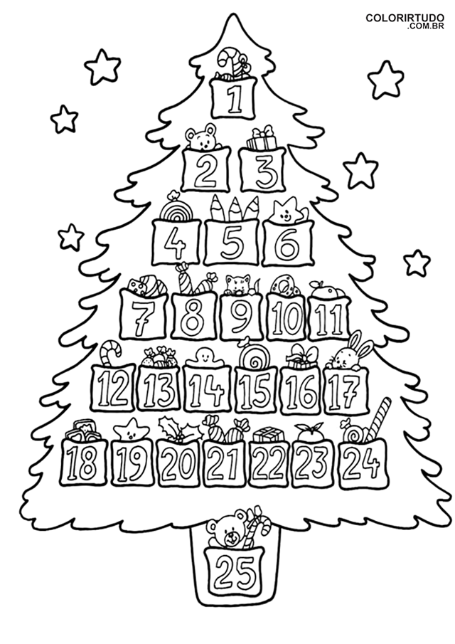 Desenho de Árvore de natal para Colorir - Colorir.com