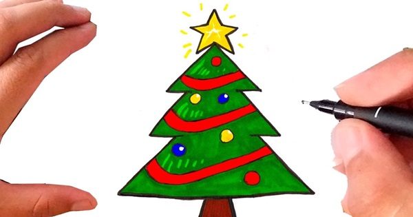 FREE! - Desenho de Árvore de Natal – Atividade de Colorir