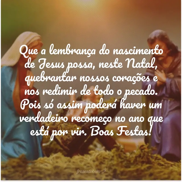 mensagem de natal falando de jesus