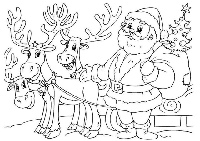 papai noel para colorir 