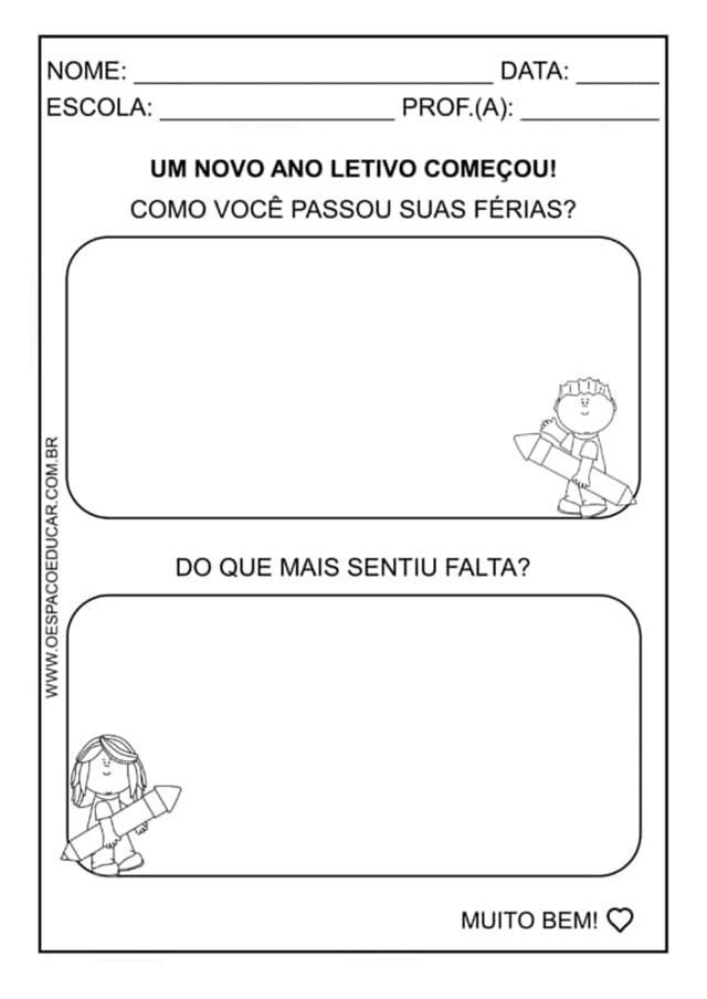 atividade de acolhida para educação infantil