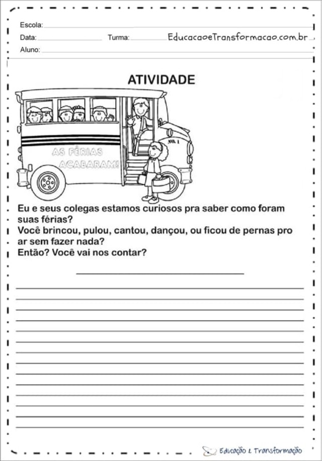 atividade de boas vindas educação infantil