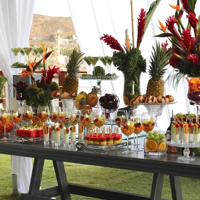 decoração de natal mesa com frutas